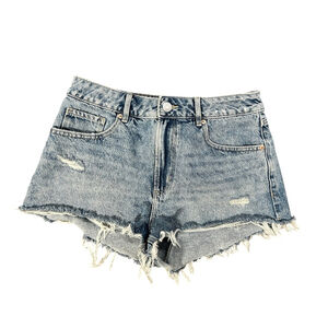 Garage Denim Blue Distressed Cutoff Jean Shorts Juniors 7